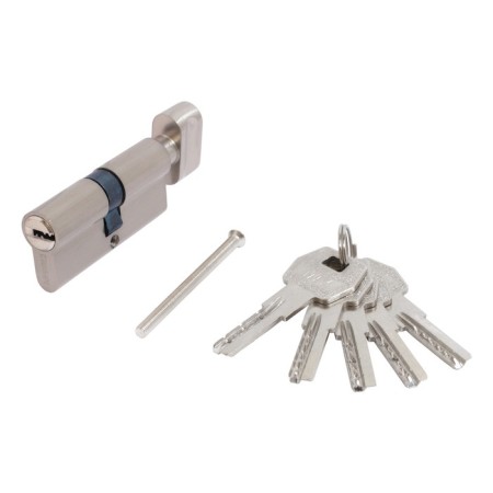 The cylinder mechanism standard MAX, 70 mm (35x35V), 5 keys, key/turntable, matte nickel 1024813