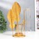 Summary Metal, glass for 1 candle with a vase "Golden feathers" D-5 cm, 7.5x14x19.6 cm