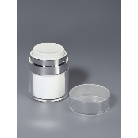 A bottle of storage with a dispenser of 30ml D5.5*7.2cm Bel/Silver Nakl from