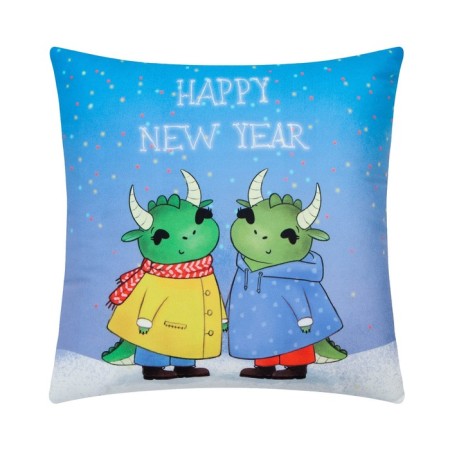 Happy New Year 40x40 cm pillow, 100% p/e, velor