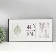 Photo frame wood in 3 photos 10x15 cm 