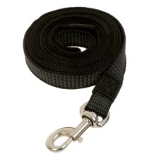 Kaponnoye zonik leash with double latex thread and reinforced carbine, 3m x 25mm, black