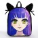 School textile backpack with ears on the hairpins "Anime", 27x23 cm, black/purple
