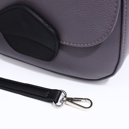 Richet bag on a magnet, outer pocket, long belt, gray color-5