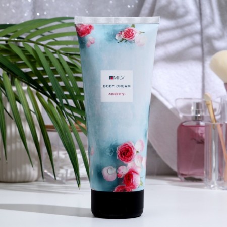 Body cream moisturizer Milv raspberries, 200 ml