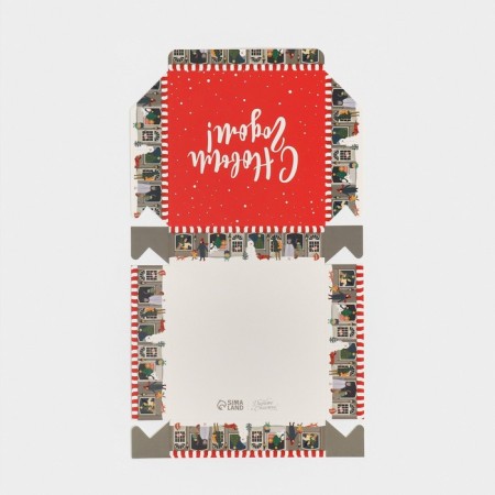 Folding box "New Year's town", 14 x 14 x 3.5 cm, New Year-7