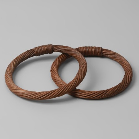 Handles for the bag are wooden, wicker, d = 10.2 / 12.5 cm, 2 pcs, brown color-1