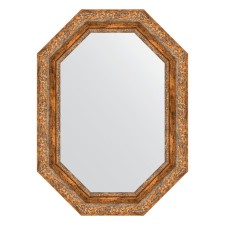 Mirror in the baguette frame, vignette antique bronze 85 mm, 55x75 cm