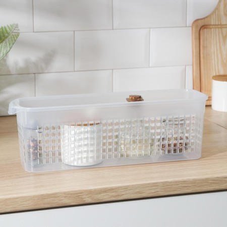 Basket for storage of the deed, 37.5 × 10.5 × 12 cm, the color is transparent-1