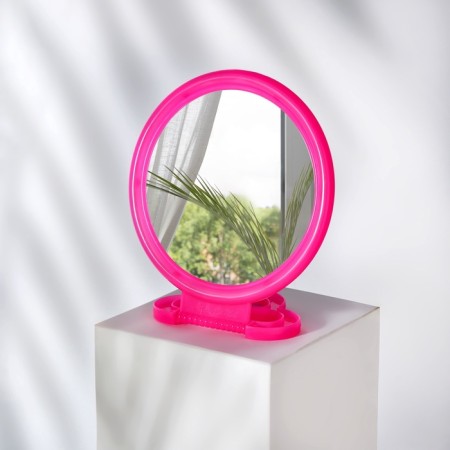 The mirror of the desktop "circle", D mirror surface 9.5 cm, pink color-1