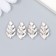 Decor for creativity Metal "Leaf with droplets" rhinestones, gold set 4 pcs 2x1 cm