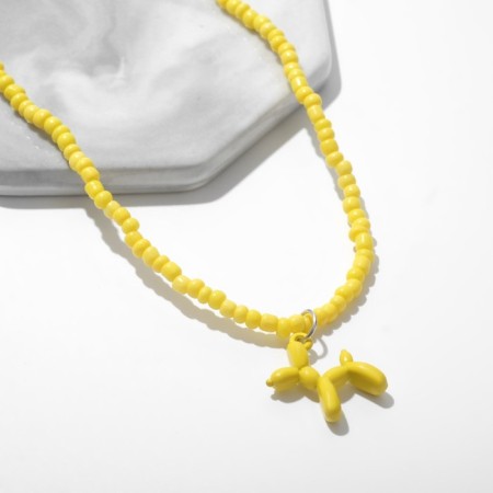 Piece "Dog" from balloons, yellow color, 36 cm