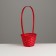 Wicker basket, D13 x H9.5/28 cm, bamboo, red