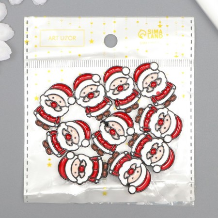 Decor for creativity plastic "Santa Claus" 2.8x1.9x0.5 cm-3