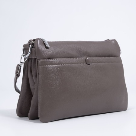 Cross-Bodi Bag on a zipper, the color is gray-brown