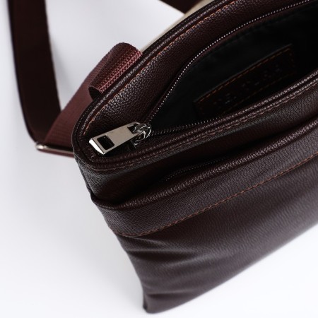 Men's bag over the shoulder, Textura, artificial leather, brown color-6