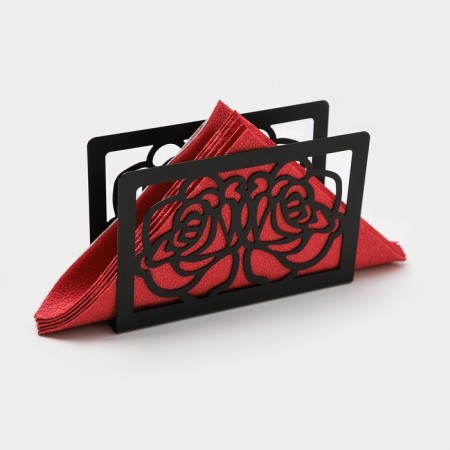 Salvetnik Dolyana "Flowers", 15 × 4 × 10 cm, black color
