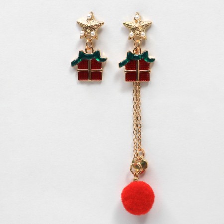 New Year! Earrings "New Year" gifts, colored in gold-1