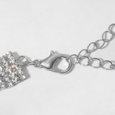 The necklace "Waterfall" is a wave, the color is white in silver, 25 cm-1