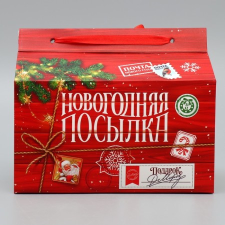 Box for sweets "New Year's Parcel", 10 x 18 x 14 cm, New Year-3