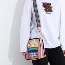 Bag Cross-Bodi with a zipper, pink color