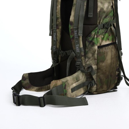 Tourist backpack, TAIF, 100 L, cord department, 2 outer pockets, green color/camouflage-6