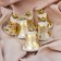 Jewelry decoration "Bells with flowers" (set 6 pcs) 5.5 cm, white-golden