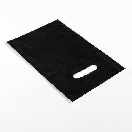 Polyethylene package with a cut handle, black 20-30 cm, 30 microns-1