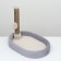 A bed with a cloth "Pijon", oval, 55 x 36 x 47cm, fluffy fur, jute, gray