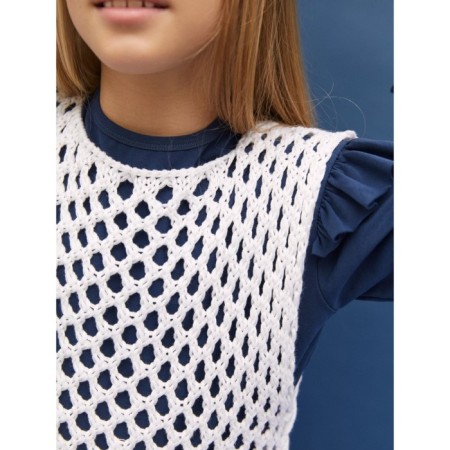 Knitted children's vests Amarobaby Mesh, height 146 cm, white color-10