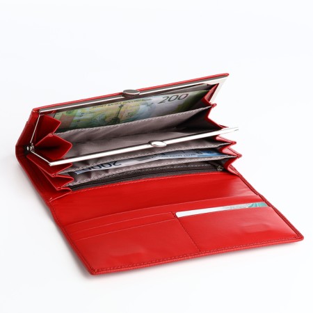 Women's wallet on magnet, red color-3