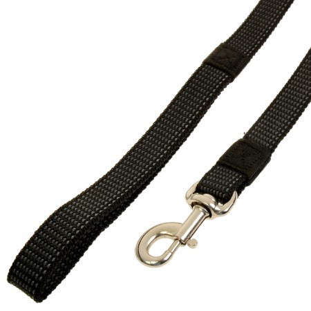 Kaponnoye zonik leash with double latex thread and reinforced carbine 2m x 2.5cm, black-1