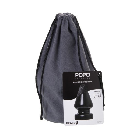 Anal plug Toyfa Popo Pleasure Draco β, cone, PVC, 115x210 mm, black color-7