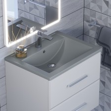 Sink uperwood Foster Quartz, quartz, 60 cm, gray matte, concrete