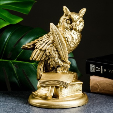 Figure "Filin on Book Books" gold, 21x14x13cm