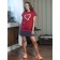 Female T -shirt, size 44, burgundy color