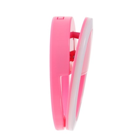 LED ring lamp for Luazon AKS-03, from batteries, 3 modes, pink-5
