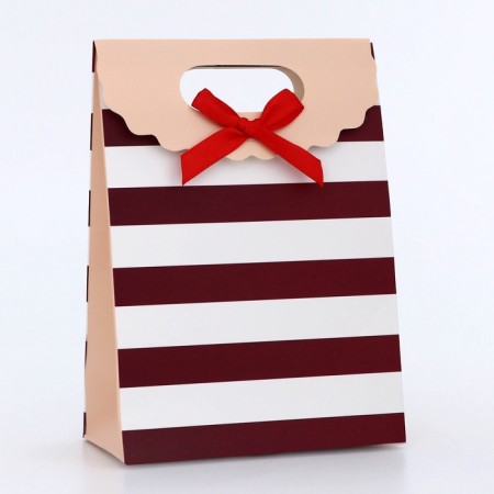 Gift box-package, packaging with a cut handle, "stripes", 12 x 6 x 16 cm