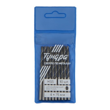 Tundra metal drill, HSS, cylindrical shank, 4 x 75 mm, 10 pcs.-1