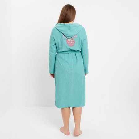 Women's bathrobe, green color, size 54-3