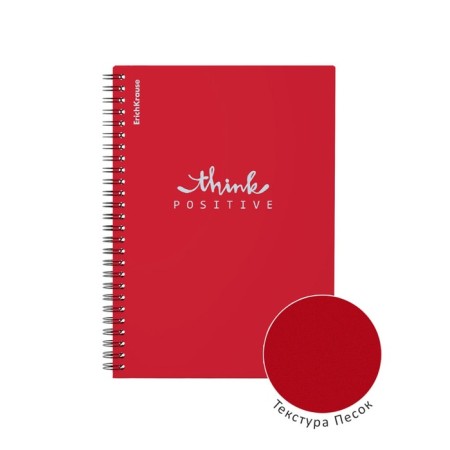 Notebook A5, 80 sheets, a cage on a spiral, Erichkrause, Classic Words, Red, Plastic Cover-3