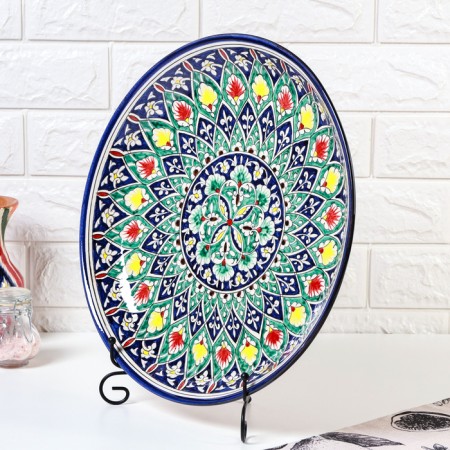 Largan Rishtan ceramics "Flowers", 36cm, blue-2