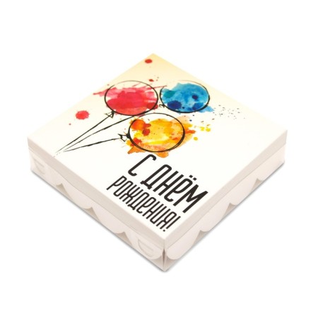 Cookie box, "Happy Birthday", 12 x 12 x 3 cm-1