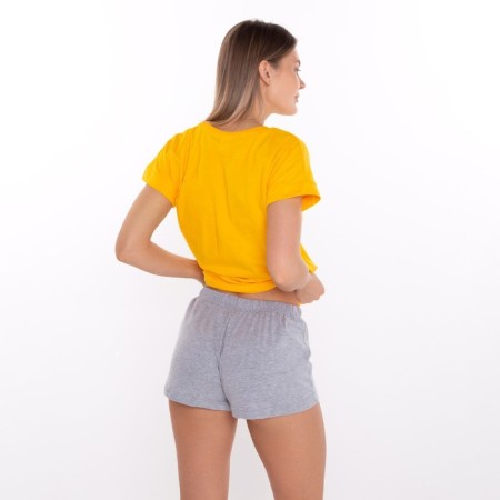 Home female "Avocado" (T -shirt/shorts), yellow/gray color, size 48-5