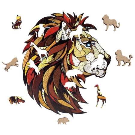 Wooden, figured puzzle Ewa "Leo", 41x37 cm-9