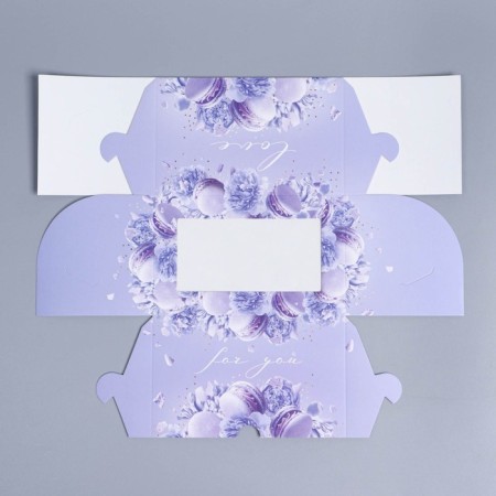 Capcake box, confectionery packaging with a window, 2 cells, Makaruns, 16 x 10 x 10 cm-5