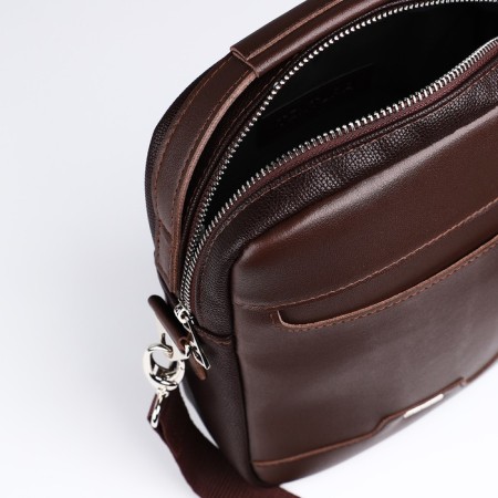 Men's bag over the shoulder, Textura, artificial leather, brown color-6