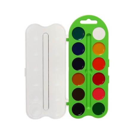 Honey watercolor ZHK "Flower", 12 colors, in a plastic pencil case, without brush-3