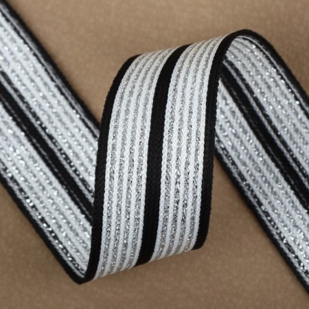 Braid knitted lamps 25 mm, 9.1 ± 0.5 m, black/white color-1