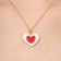 The pendant "Heart" is double, the color is red-white in gold, 40 cm